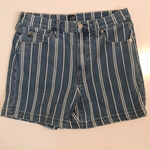 Gap Denim jean shorts blue white striped size 8/29